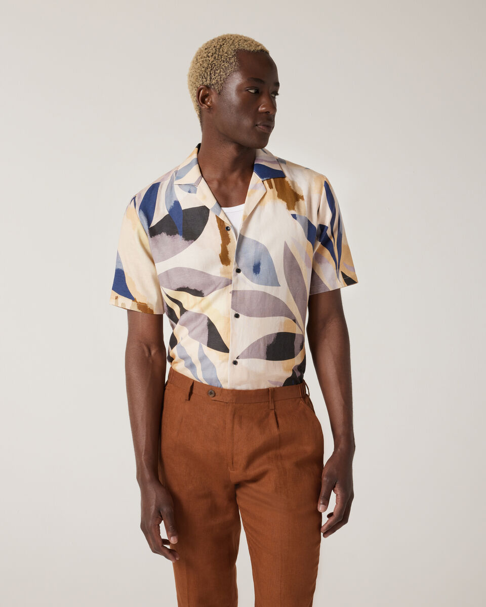 Floral Print Short Sleeve Shirt, Multi, hi-res
